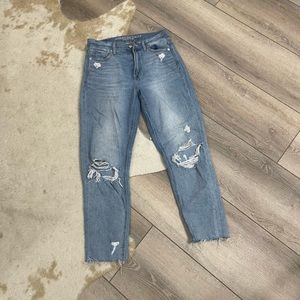 American Eagle distressed mom jeans